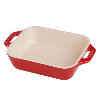 Ceramic Rectangular Dish - 7.5" x 6" (Cherry) by STAUB – 7.5" x 6", 1.25-qt, 1.25 quarts, Ceramic, Cherry, Model 40510-812