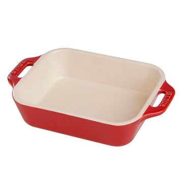 Ceramic Rectangular Dish - 7.5" x 6" (Cherry) by STAUB – 7.5" x 6", 1.25-qt, 1.25 quarts, Ceramic, Cherry, Model 40510-812