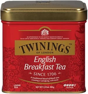 Twinings English Breakfast Loose Leaf Black Tea 3.53 oz (100g) Tins(6 Pack)