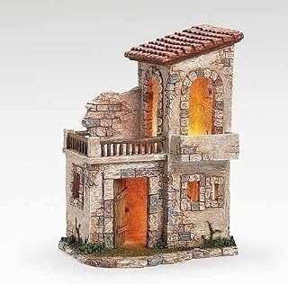 Fontanini by Roman Inc., Lighted Bethlehem Inn, 5" Collection, Nativity Figure and Accessories, Hand Sculpted and Painted (16x12x9)
