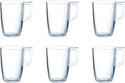 Arcoroc ARC L3694 Voluto Bock Mug, Coffee Mug, 320 ml, Glass, Transparent, Set of 6