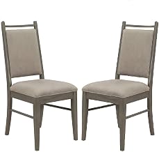 Furnifact Fabric-Upholstered Mid-Century Modern Dining Chairs Set of 2, Rubberwood Frame Upholstered Side Chairs for Dining Room Kitchen