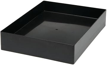 Marco Reversible Black ABS Basket - 14"L x 12"W x 1" or 2"D