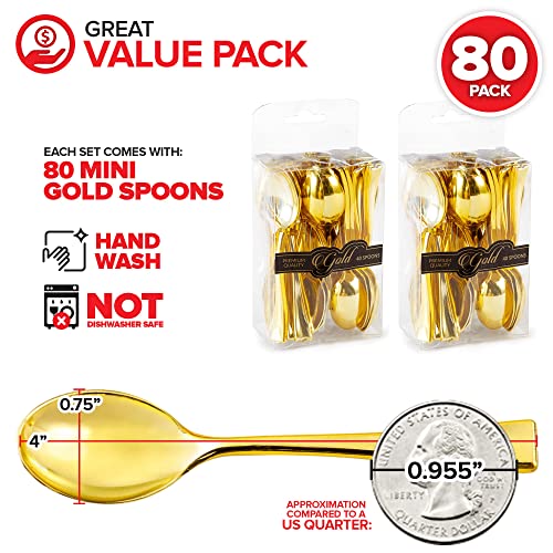 Stock Your Home Mini Spoon / Gold / 1 Dessert Spoons