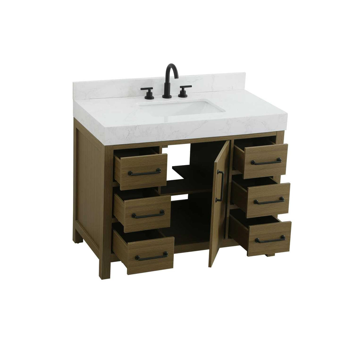 Elegant Kitchen and Bath 42" Single Bathroom Vanity in Chestnut Brown by Elegant Lighting – unspecified, Wood, Chestnut Brown, Model VF60642MCB-BS