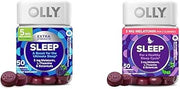 OLLY Extra Strength Sleep 5mg Melatonin 50ct & Restful Sleep Melatonin Gummy 50ct - Blackberry Zen - L-Theanine, Chamomile & Lemon Balm Sleep Aid