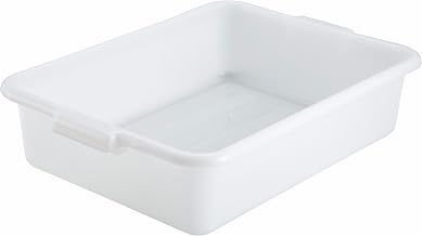 Winco 5" White Bus Box Dish Tub for Restaurants