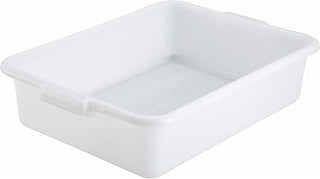 Winco 5" White Bus Box Dish Tub for Restaurants