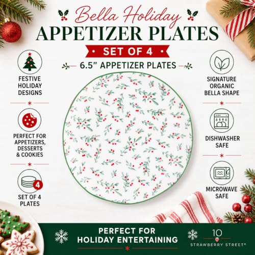 10 Strawberry Street Winter Sprigs / 6" / 1 Appetizer Plates