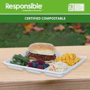 Responsible Products 5-C Food Trays (125 Count) / Classic White / Casual Plates