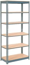 Global Industrial Heavy Duty Shelving 36" W x 24" D x 60" H with 6 Shelves, Wood Deck, Gray