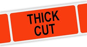 Specialty Printing Thick Cut Grabber Label Dayglo Red with Black Print, 1.375" x 3/4" | 1000/Roll