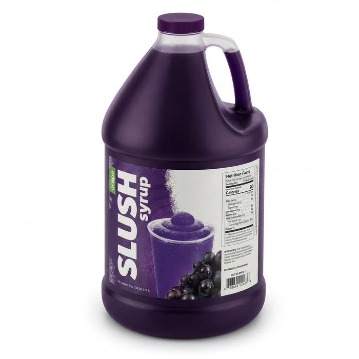 Slushy Mix Concentrate 1 Gallon – 5:1 Frozen Drink Syrup for Slushie – Granita & Snow Cone Machines – High Yield (48 Servings) – Gluten Free – Commercial Beverage Mix – Made in USA (Grape, Grape)