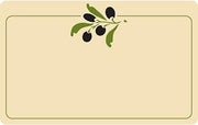 HUBERT Heat Resistant Price Tag with Olive Design Beige Vinyl - 4"L x 2 1/2"H 12 Per Bag