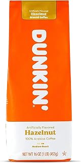 Dunkin' Donuts Coffee Hazelnut 16 OZ Bag, Pack of 1
