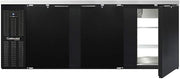 BBC90S-PT Three Section Refrigerated Pass-Thru Back Bar Cooler, 90" W x 34-3/4"H, Shallow Depth