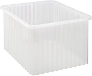 QUANTUM STORAGE SYSTEMS DG93120 Dividable Grid Storage Container, Heavy-Duty Stackable Plastic Parts Bin for Warehouse, Assembly & Industrial Organization, 22-1/2" x 17-1/2" x 12", Red, 3-Pack