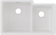 Elkay Quartz Classic ELGULBO3322WH0 White Offset 60/40 Double Bowl Undermount Sink with Aqua Divide