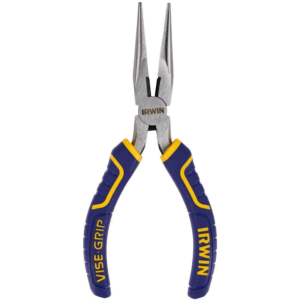6 in. Long Nose Pliers by IRWIN – 6", Nickel Chromium Steel, Blue, Model 2078216