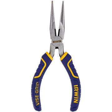 6 in. Long Nose Pliers by IRWIN – 6", Nickel Chromium Steel, Blue, Model 2078216