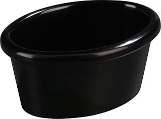 Carlisle FoodService Products 4oz Melamine Oval Ramekins Condiment Cups, Durable, Stackable Dipping Sauce Cups for Cafes, Restaurants & Home Kitchens, Black