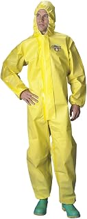 Lakeland Industries Inc Chemical Protective Coverall, with Attached Hood (Yellow, X-Large)
