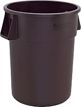 Global Industrial Commercial Round Trash Can, 55 Gallon Capacity, Brown