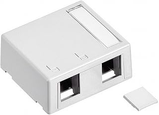 Leviton Surface-Mount QUICKPORT Box, Plenum Rated, 2-Port, 41089-2WP, White
