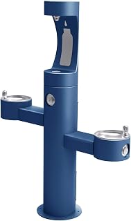Elkay Tri-Level Pedestal Ftn W/Upper Bottle Filler, Ada , Blu
