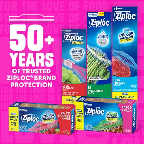 Ziploc 24 Count (Pack of 3) / 72 Count (New) / Clear/Transparent Food Storage Bags
