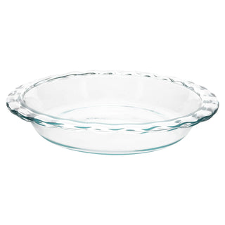 Pyrex Glass Pie Dish, 9.5 Inch Fluted Rim, Clear