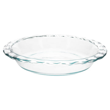 Pyrex Glass Pie Dish, 9.5 Inch Fluted Rim, Clear