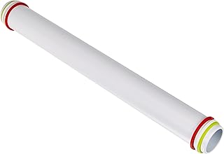 Silikomart 70.300.19.0069 RP00 Rolling Pin with 3 Rings Plastic, White
