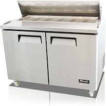 Migali 48.2 in. Competitor Series Refrigerated Counter & Big Top Sandwich Preparation Table, Stainless Steel & Galvanized Steel