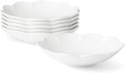 Lenox Studio 1414 Scallop Pasta Bowls Set For 6 | Dinnerware Bowl | Bone China | Microwave Safe | Dishwasher Safe | White | White Ceramic Bowls | Pasta Bowls
