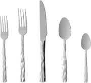 Fortessa Dorada 18/10 Stainless Steel 20 Piece Flatware Set, Service for 4, Silver