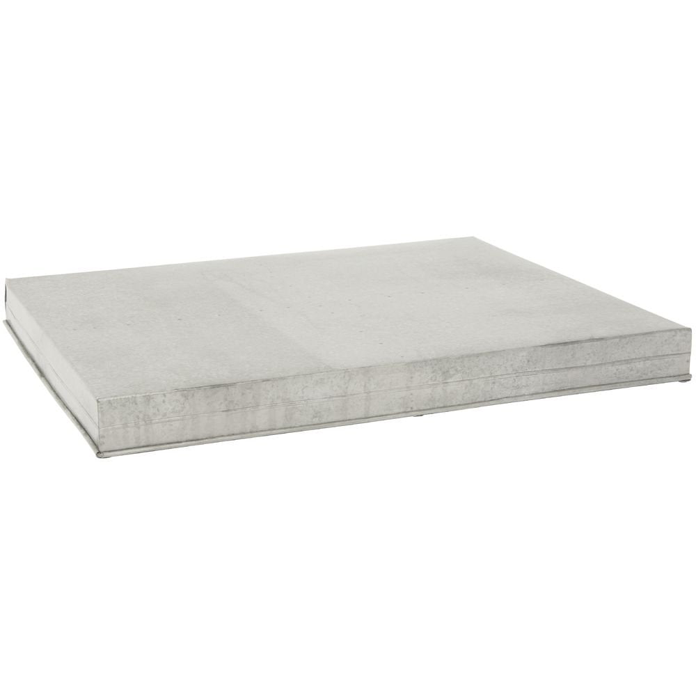 Galvanized Metal Display Riser - 24"L x 30"W x 2 1/2"H by HUBERT – Tin, Grey, Model AKI-47802