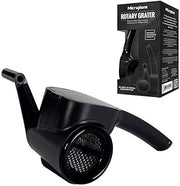 Microplane Professional Handheld Rotary Cheese Grater in Black - Easy-to-Clean, Large Capacity, Ergonomic Design for Left & Right-Handed Use, Perfect for Hard Cheese, Chocolate, Nuts, Vegetables