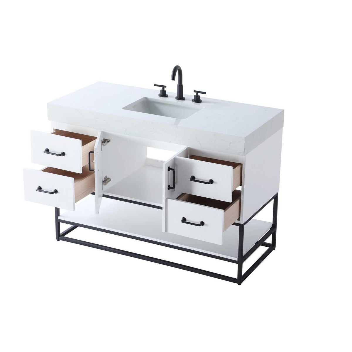 Caroline Bathroom Vanity White by Lighting Design – Wood, White, Model VF29248WH