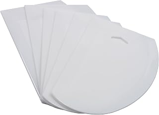 Winco 7 1/2" x 4 3/4" White Plastic Dough Scraper (Set of 6) | NSF certified, Restaurant service, Great for Dough Portioning, Bench Cleanup, Pastry Prep and Bakeries