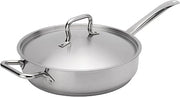 Browne Foodservice Elements 5 Quart Stainless Steel Saute Pan w/Cover, NSF, Set of 4