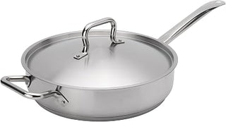 Browne Foodservice Elements 5 Quart Stainless Steel Saute Pan w/Cover, NSF, Set of 4