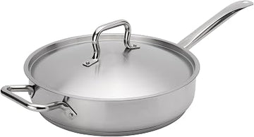 Browne Foodservice Elements 5 Quart Stainless Steel Saute Pan w/Cover, NSF, Set of 4