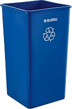 Global Industrial Square Recycling Trash Can, Open Top, 55 Gallon Capacity