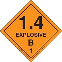 Labelmaster SLEXP14B Explosive 1.4 B Label, Vinyl, Made in The U.S.A, 4" x 4" (Pack of 500)