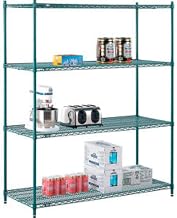 Poly-Green, 4 Tier, Wire Shelving Starter Unit, 60W X 21D X 74H