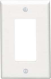 Leviton 80601-W 1-Gang Decora/GFCI Device Wallplate + Midway Size + Thermoset + Device Mount + White