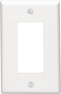 Leviton 80601-W 1-Gang Decora/GFCI Device Wallplate + Midway Size + Thermoset + Device Mount + White