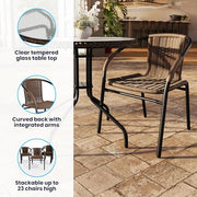Flash Furniture Clear/Dark Brown / Table + 2 Chair / Contemporary Bistro Sets