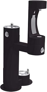 Elkay Bi-Level Pedestal Ftn W/Lower Bf & Dog Bowl, Ada , Blk